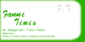 fanni timis business card